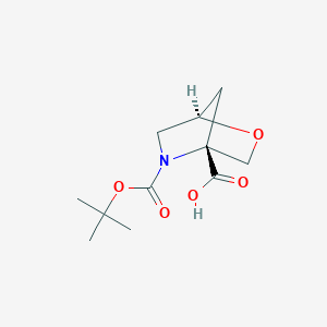 molecular formula C11H17NO5 B13331421 (1R,4R)-5-(tert-Butoxycarbonyl)-2-oxa-5-azabicyclo[2.2.1]heptane-4-carboxylic acid 