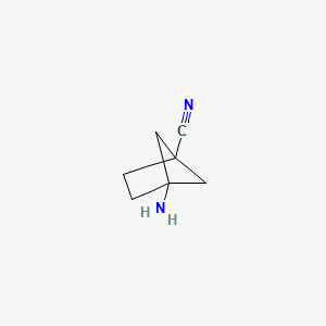 molecular formula C7H10N2 B13331474 4-Aminobicyclo[2.1.1]hexane-1-carbonitrile 