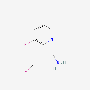 molecular formula C10H12F2N2 B13331503 Rel-((1r,3r)-3-fluoro-1-(3-fluoropyridin-2-yl)cyclobutyl)methanamine 