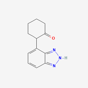 molecular formula C12H13N3O B13331522 2-(1H-Benzo[d][1,2,3]triazol-4-yl)cyclohexan-1-one 