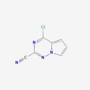 molecular formula C7H3ClN4 B13331537 4-Chloropyrrolo[2,1-f][1,2,4]triazine-2-carbonitrile 