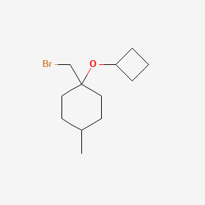 molecular formula C12H21BrO B13331554 1-(Bromomethyl)-1-cyclobutoxy-4-methylcyclohexane 