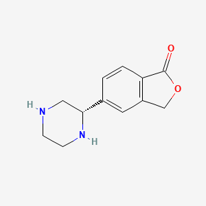 molecular formula C12H14N2O2 B13331608 (S)-5-(Piperazin-2-yl)isobenzofuran-1(3H)-one 