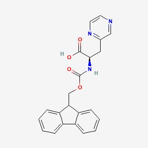 molecular formula C22H19N3O4 B13331632 (2R)-2-({[(9H-fluoren-9-yl)methoxy]carbonyl}amino)-3-(pyrazin-2-yl)propanoicacid 