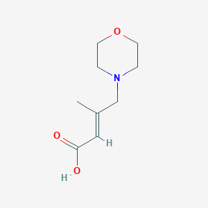 molecular formula C9H15NO3 B13331649 (E)-3-Methyl-4-morpholinobut-2-enoic acid 