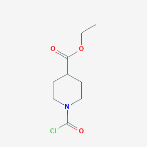 molecular formula C9H14ClNO3 B13331693 Ethyl 1-(chlorocarbonyl)piperidine-4-carboxylate 