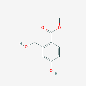 molecular formula C9H10O4 B13331716 Methyl 4-hydroxy-2-(hydroxymethyl)benzoate 