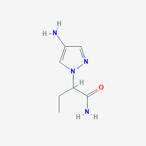 molecular formula C7H12N4O B13331719 2-(4-amino-1H-pyrazol-1-yl)butanamide 