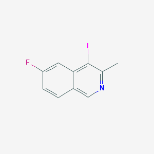 molecular formula C10H7FIN B13331729 6-Fluoro-4-iodo-3-methylisoquinoline 