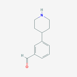 molecular formula C12H15NO B13331785 3-(Piperidin-4-YL)benzaldehyde 