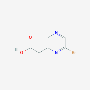 molecular formula C6H5BrN2O2 B13331792 2-(6-Bromopyrazin-2-yl)acetic acid 