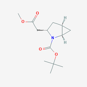 molecular formula C13H21NO4 B13331807 tert-Butyl (1R,3S,5R)-3-(2-methoxy-2-oxoethyl)-2-azabicyclo[3.1.0]hexane-2-carboxylate 