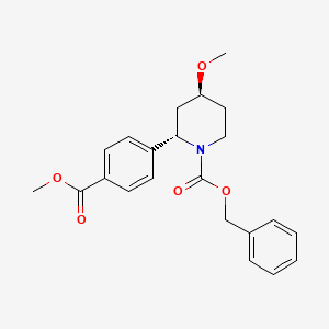 molecular formula C22H25NO5 B13331898 Rel-benzyl (2S,4S)-4-methoxy-2-(4-(methoxycarbonyl)phenyl)piperidine-1-carboxylate 