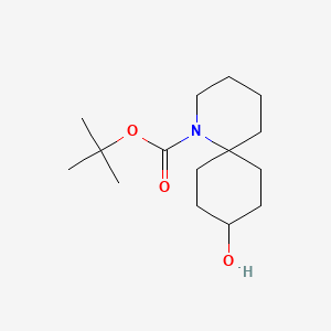 molecular formula C15H27NO3 B13331901 tert-Butyl 9-hydroxy-1-azaspiro[5.5]undecane-1-carboxylate 