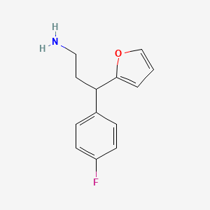 molecular formula C13H14FNO B1333191 3-(4-氟苯基)-3-(呋喃-2-基)丙-1-胺 CAS No. 380878-55-7