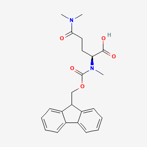 molecular formula C23H26N2O5 B13331942 (S)-2-((((9H-Fluoren-9-yl)methoxy)carbonyl)(methyl)amino)-5-(dimethylamino)-5-oxopentanoic acid 