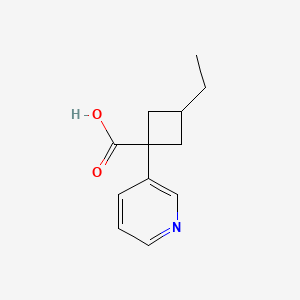 3-Ethyl-1-(pyridin-3-yl)cyclobutane-1-carboxylic acid