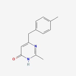 molecular formula C13H14N2O B13331978 2-Methyl-6-(4-methylbenzyl)pyrimidin-4-ol 