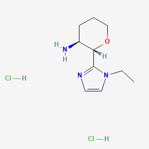 molecular formula C10H19Cl2N3O B13331999 (2S,3S)-2-(1-Ethyl-1H-imidazol-2-yl)tetrahydro-2H-pyran-3-amine dihydrochloride 