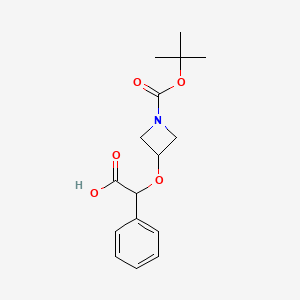 molecular formula C16H21NO5 B13332028 2-((1-(tert-Butoxycarbonyl)azetidin-3-yl)oxy)-2-phenylacetic acid 