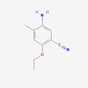 molecular formula C10H12N2O B13332030 5-Amino-2-ethoxy-4-methylbenzonitrile 