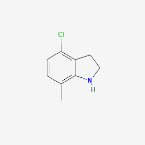 molecular formula C9H10ClN B13332074 4-chloro-7-methyl-2,3-dihydro-1H-indole 