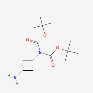 molecular formula C14H26N2O4 B13332102 tert-Butyl (3-aminocyclobutyl)(tert-butoxycarbonyl)carbamate 