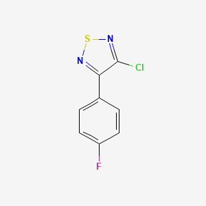 molecular formula C8H4ClFN2S B13332112 3-Chloro-4-(4-fluorophenyl)-1,2,5-thiadiazole 