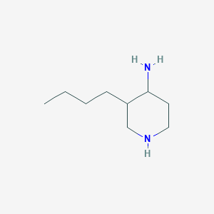 molecular formula C9H20N2 B13332129 3-Butylpiperidin-4-amine 