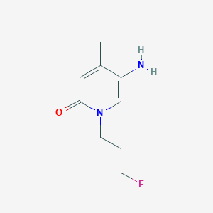 molecular formula C9H13FN2O B13332131 5-Amino-1-(3-fluoropropyl)-4-methyl-1,2-dihydropyridin-2-one 