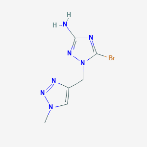 molecular formula C6H8BrN7 B13332170 5-Bromo-1-[(1-methyl-1H-1,2,3-triazol-4-yl)methyl]-1H-1,2,4-triazol-3-amine 