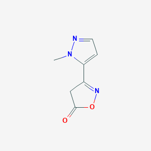 molecular formula C7H7N3O2 B13332183 3-(1-Methyl-1H-pyrazol-5-yl)-4,5-dihydro-1,2-oxazol-5-one 