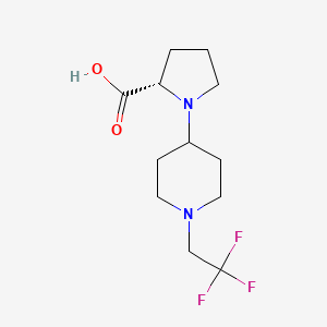 molecular formula C12H19F3N2O2 B13332190 (1-(2,2,2-Trifluoroethyl)piperidin-4-yl)-L-proline 