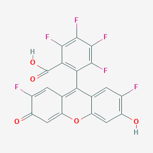 molecular formula C20H6F6O5 B13332195 2-(2,7-Difluoro-6-hydroxy-3-oxo-3H-xanthen-9-yl)-3,4,5,6-tetrafluorobenzoic acid 