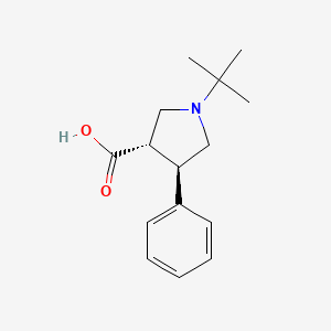 molecular formula C15H21NO2 B13332221 (3S,4R)-1-(tert-Butyl)-4-phenylpyrrolidine-3-carboxylic acid 