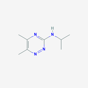 molecular formula C8H14N4 B13332222 5,6-Dimethyl-N-(propan-2-yl)-1,2,4-triazin-3-amine 