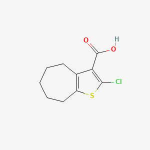 molecular formula C10H11ClO2S B13332272 2-Chloro-4H,5H,6H,7H,8H-cyclohepta[b]thiophene-3-carboxylic acid 