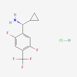 molecular formula C11H11ClF5N B13332275 (R)-Cyclopropyl(2,5-difluoro-4-(trifluoromethyl)phenyl)methanamine hydrochloride 