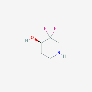 molecular formula C5H9F2NO B13332336 (R)-3,3-Difluoropiperidin-4-ol 