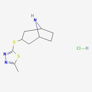 3-[(5-Methyl-1,3,4-thiadiazol-2-yl)sulfanyl]-8-azabicyclo[3.2.1]octane hydrochloride