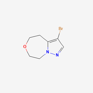 molecular formula C7H9BrN2O B13332367 3-Bromo-4,5,7,8-tetrahydropyrazolo[1,5-d][1,4]oxazepine 