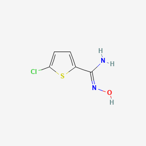 molecular formula C5H5ClN2OS B13332414 5-chloro-N'-hydroxythiophene-2-carboximidamide 