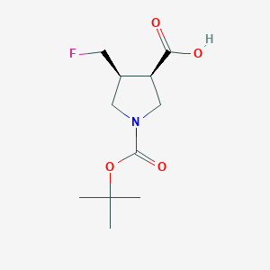 (3R,4S)-1-(tert-Butoxycarbonyl)-4-(fluoromethyl)pyrrolidine-3-carboxylic acid