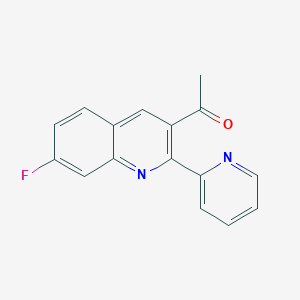 molecular formula C16H11FN2O B13332459 1-(7-Fluoro-2-(pyridin-2-yl)quinolin-3-yl)ethan-1-one CAS No. 1639971-09-7