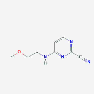 molecular formula C8H10N4O B13332463 4-((2-Methoxyethyl)amino)pyrimidine-2-carbonitrile 