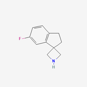 molecular formula C11H12FN B13332521 6'-Fluoro-2',3'-dihydrospiro[azetidine-3,1'-indene] 