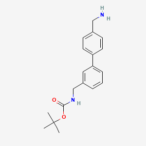 molecular formula C19H24N2O2 B13332564 tert-Butyl ((4'-(aminomethyl)-[1,1'-biphenyl]-3-yl)methyl)carbamate 