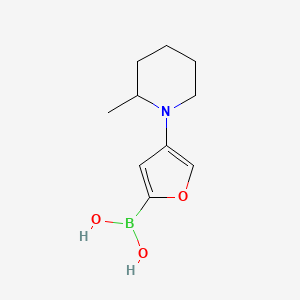 molecular formula C10H16BNO3 B13332580 (4-(2-Methylpiperidin-1-yl)furan-2-yl)boronic acid 