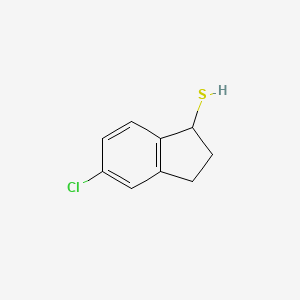 molecular formula C9H9ClS B13332585 5-Chloro-2,3-dihydro-1H-indene-1-thiol 