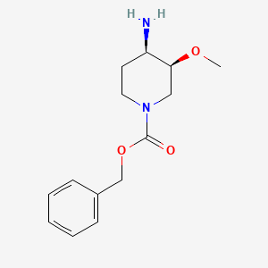 molecular formula C14H20N2O3 B13332606 Rel-benzyl (3S,4R)-4-amino-3-methoxypiperidine-1-carboxylate 